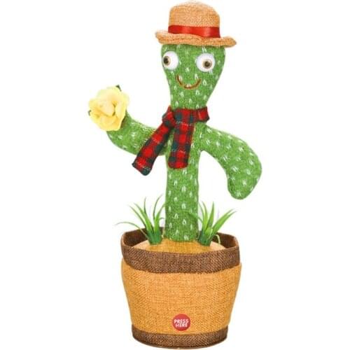 Electronic Cactus Toy Wriggle Dancing Lovely Mimicking Toys Battery Version Cactus Funny Birthday Gift for Children