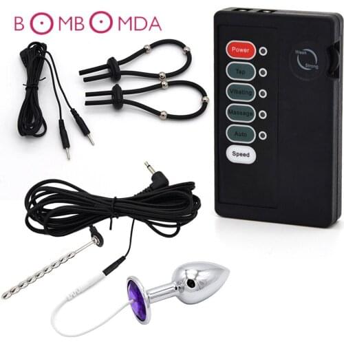 Electro Shock Vibrator Anal Plug Penis Plug Cock Ring Medical Themed Toys Vibrator For Men Dick Electric Stimulate Adult Sex Toy