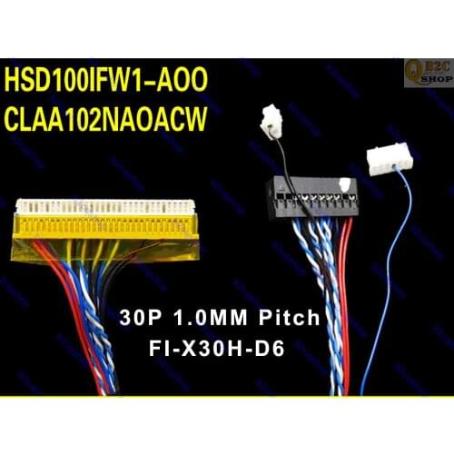 FI-X30H-D6 30pin 1ch 6bit 1.0mm pitch LED LCD LVDS cable wire for HSD100IFW1-A00 CLAA102NA0ACW