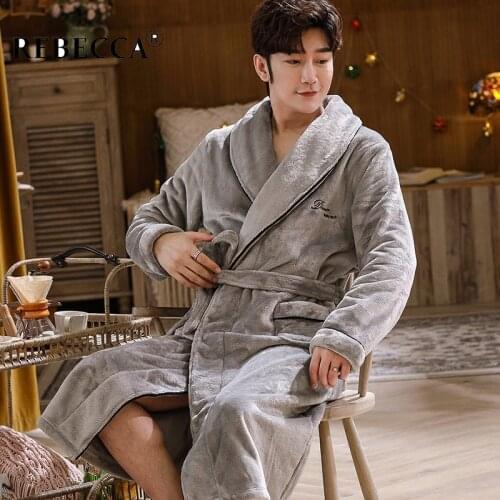 HGH&WYW Men's Bathrobes With Embroidery