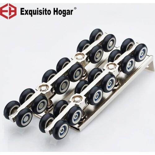 Furniture Caster Sliding Door Hanging Round Glass Hardware F Pulley Hanging Mute Rail Wheel Balcony Sliding Cabinet 12 Wheel