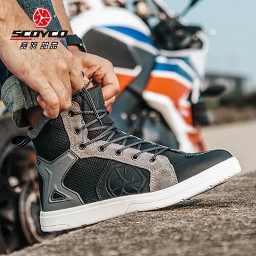 SCOYCO Motorcycle riding boots summer breathable casual Wear-resistant Non-slip locomotive shoes knight motorbike equipment boot
