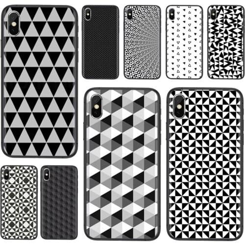 Soft TPU Phone Fundas Design Black White Triangles Geometric For Xiaomi Redmi 9 8 7 K40 9A 9C Pro Plus Nfc K30 K20 For Adults