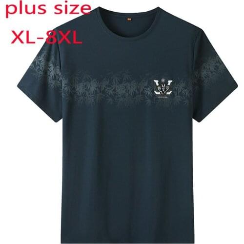 New ARRIVAL super large Summer Men Fashion Casual Printed Short Sleeve O-neck Knitted T Shirt Plus Size XL2XL3XL4XL5XL6XL7XL8XL