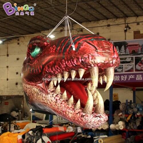 Customized 1.5m length big inflatable dinosaur head / inflatable dinosaur model toys