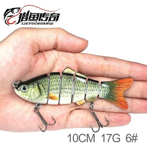 Sea Fishing Bait Wobblers Lifelike 6 Segments Crankbait Hard Bait 100mm/19g Isca Artificial Sinking Multi jointed Section Bait