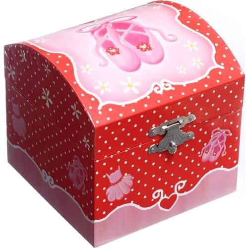 Resin Crafts Ballet Girl Rotating Music Box Jewelry Box Storage Box Jewelry Box Creative Gift Clockwork Toy Mini Dressing Table