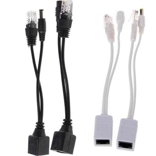 RJ45 Injector POE Splitter Adapter Cable Kit Passive Power Over Ethernet 12-48V