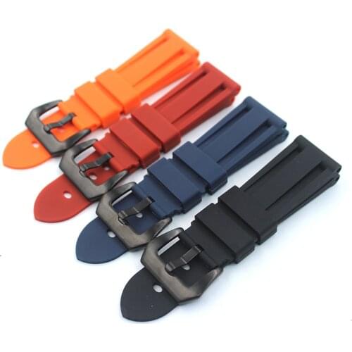 Silicone Strap Applies to Panerai PAM111 Strap Color 24mm Pin Buckle Orange Blue Red Watch Accessories