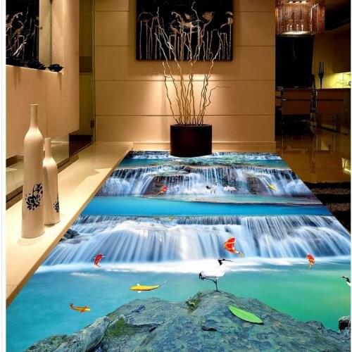 Modern sticker 3D floor waterfall floor PVC Wall paper self-adhesive Floor mural