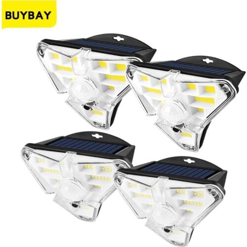 BUYBAY 68LEDs Solar Lights Outdoor Wireless Solar Motion Sensor Security Lamp with 3 Lighting Modes for for Garden Decoration