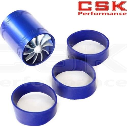 Universal Fit Turbo Fan Air Intake Fuel Saver Double Fan TURBONATOR blue