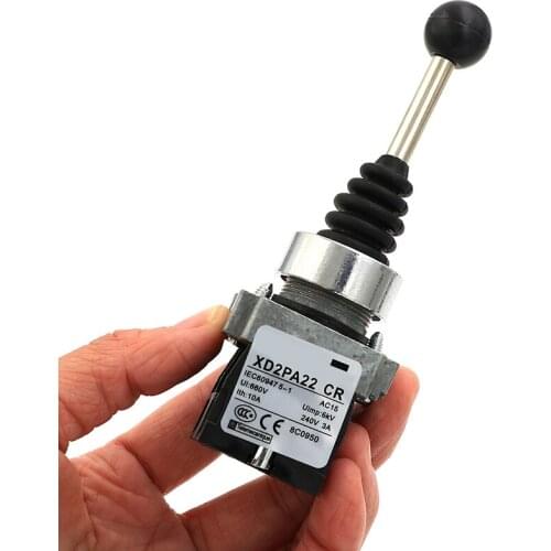 XD2PA12CR 2Positions Latching Maintained Wobble Stick Joystick Switch Two Direction Lock Switch Master Switch Rocker Switch