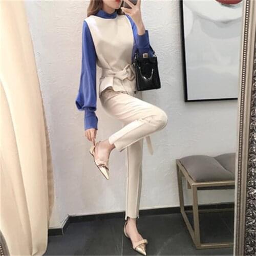 Fashion three-piece suit female autumn New pants suit fashion suit temperament loose three-piece suits women