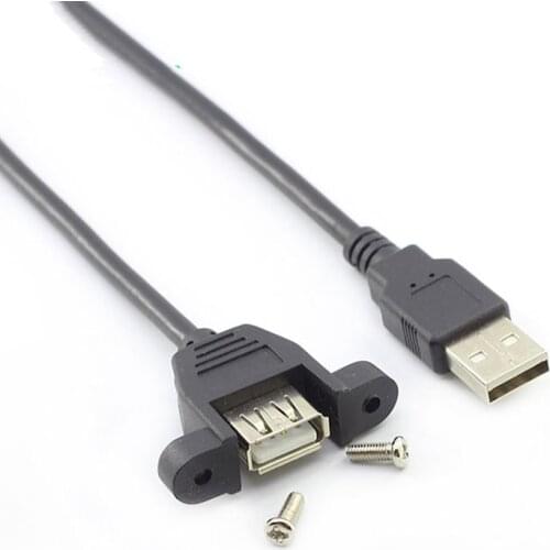 1pcs USB Male to Famale Cable USB Extension Cable Computer Motherboard Panel Mount USB Tailgate Cable With Screws 30cm 50cm 1.0m