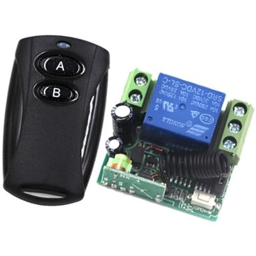 DC 12V 10A 1CH 1 Transmitter+1 Receiver RF wireless remote control switch Inter-lock 315MHz Learning Code KU: 5565