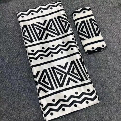 African wax ribbon silk wax ankara satin fabric 4 yards audel/modell With gold cotton fabric for dress +2 yards chiffon XM1182