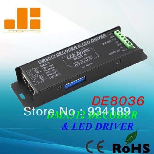 Free Shipping LED DMX Decoder & LED Driver 4 Channels LED RGB Controller Constant Voltage DC12-24V PWM