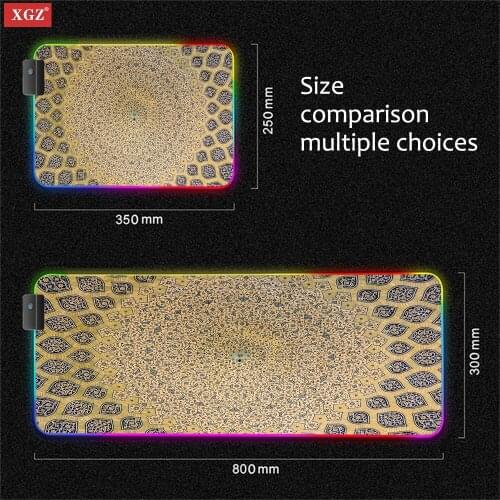 XgzRGB Pattern Large Mouse Pad Desktop Keyboard LED Mouse Pad Backlit Mouse Desk Pad Anti-skid Pad Mouse Pad Large Pad Cs Go