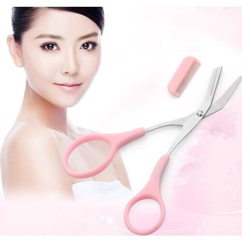 Eyebrow Trimmer Scissors With Comb Eyelash Hair Scissors Clips Razor Grooming Brow Trimmer Remover Shaping Shaver Makeup Tools