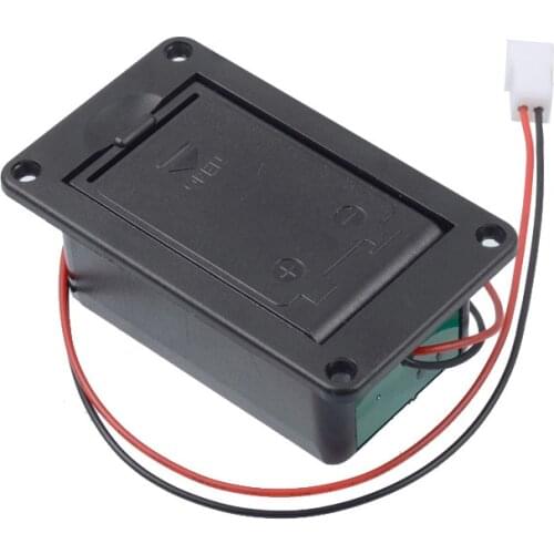 Black 9V Battery Holder Storage Box Case for Guitar Bass Pickup for Ukulele With Wires 9V Batteries Cover