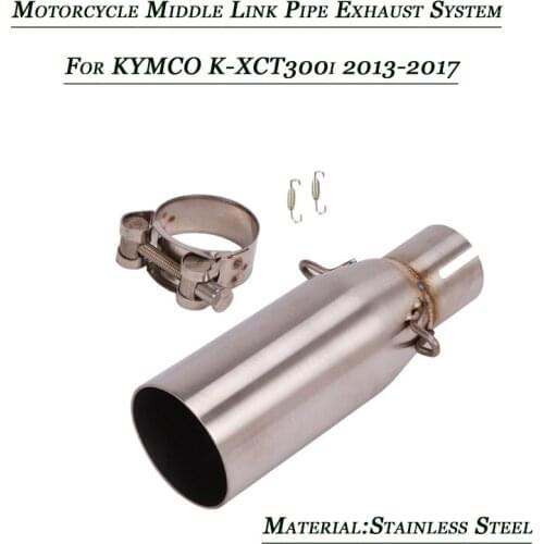 For KYMCO K-XCT300i 2013-2017 Motorcycle Middle Pipe Lossless Connect Original Front Tube Refit Link 51mm Tail Exhaust Muffler
