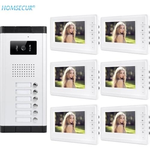 HOMSECUR Wired 7" Color Video Door Phone Intercom System IR Night Vision 700TVLine Outdoor Camera 4Core Connection for Apartment