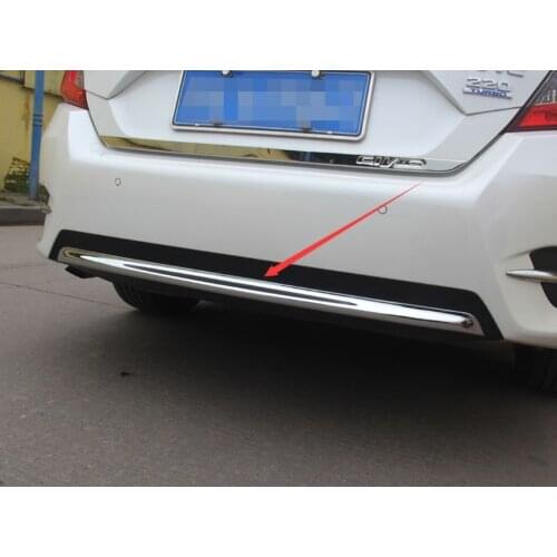 For Honda Civic 2016-2018 Sedan ABS Chrome Rear Bumper Protector Trim Cover
