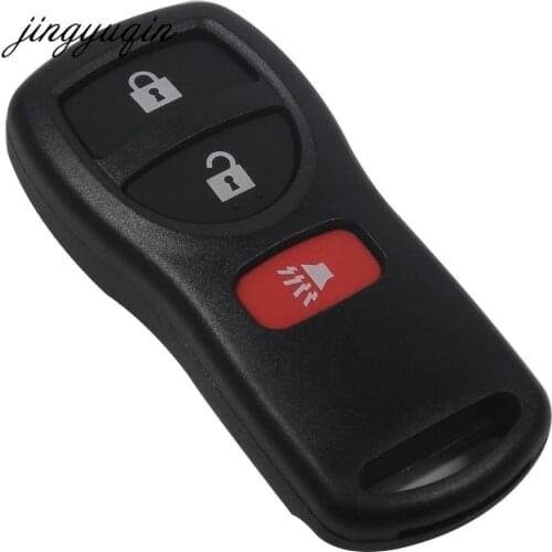 Jingyuqin 20pcs Entry Keyless Case For Nissan Armada Xterra Pathfinder Frontier Quest Titan Murano 3 Button Remote Key Fob Shell