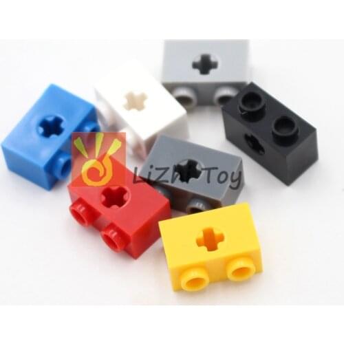Lizhi Technic 32064 Brick 1x2 with Axle Hole Thick Bricks Model Building Blocks Technic Parts Compatible Accessories Mechanical