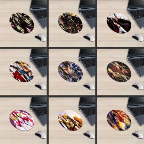 XGZ Cartoon Round Mouse Pad One Piece Character Collection Swordsman Eagle Eye Brawny Female Emperor Anime Mouse Pad Rubber