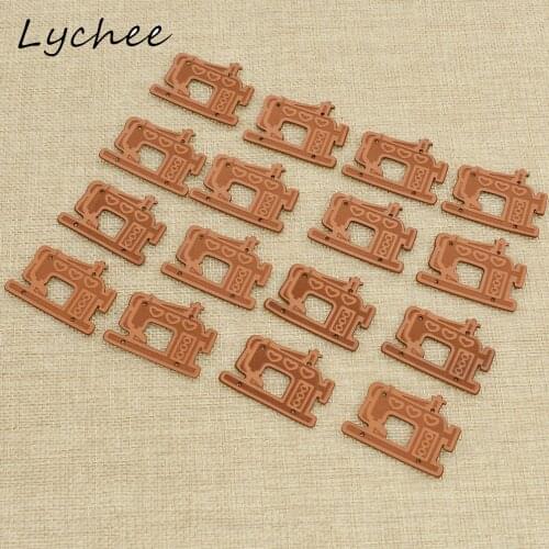 Lychee 20pcs Lovely Sewing Machine Trojan Horse Shape Label Garment Bag Synthetic PU Leather DIY Sewing Tags