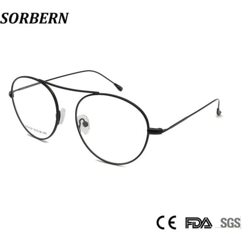 SORBERN New 2019 Women Round Eyeglasses Frames Spectacles Glasses Men Strong Quality Lightweight Myopia Eyewear Vintage Style