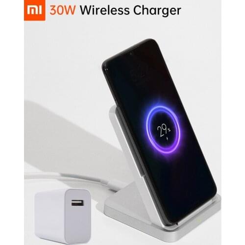 Original Xiaomi Wireless Charger 30W Max Safe USB A-C 45W Travel Charger For Mi 10 9 Pro (30W) Qi EPP Compatible Device 5W-10W