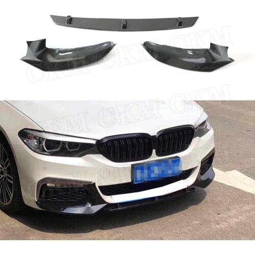 5 Series Carbon Fiber Front Lip Spoiler for BMW G30 G31 520i 530i 540i M Sport 2017 2018 2019 Head Bumper Chin Flap Cupwings