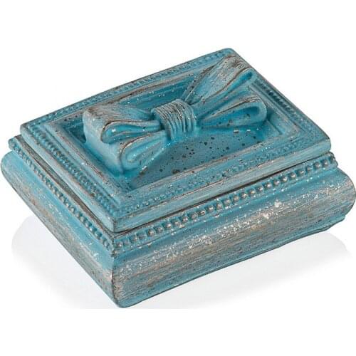 Porio Blue Ribbon Jewelry Box 7x6