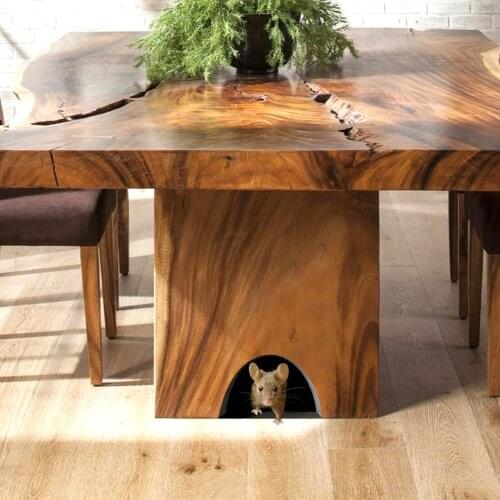 Realistic 3D Mouse Hole Wall Sticker Kawaii Room Decor Funny Mouse Holes Wall Stickers Home Decoration Accessories Wall Decal