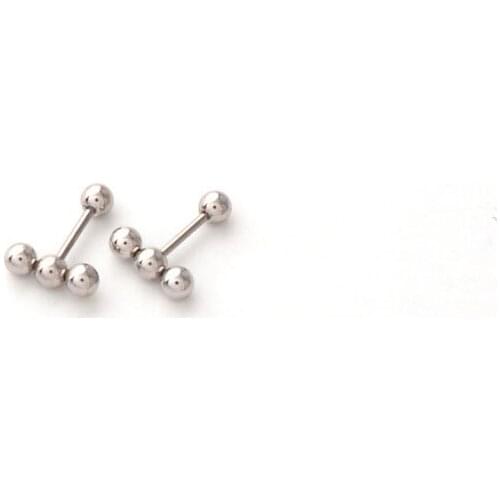Fine needle thread earring, Korean ball, medical steel titanium steel ball stud earnail nail ear studs