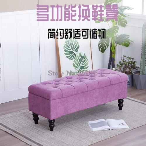 Nordic style shoe changing stool door household storage sofa stool bed tail stool shop try on shoe changing stool porch stool