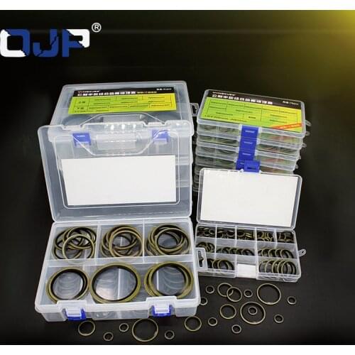 Bonded Washer Seal m6 m8 m10 m12 m14 m16 m18 m20~m60 Metal Rubber Oil Drain Plug Gasket Sealing O Ring Assortment Set Kit Box