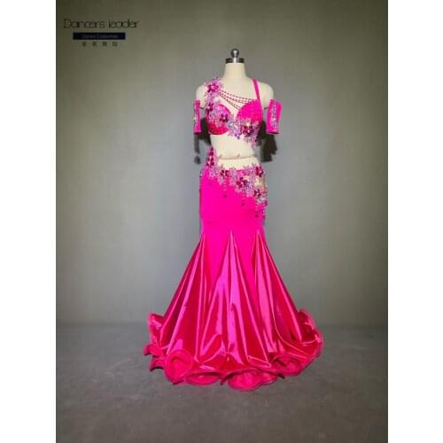 High-quality customized belly dance costume sexy slim-fit bag hip big skirt female adult stage professional costume
