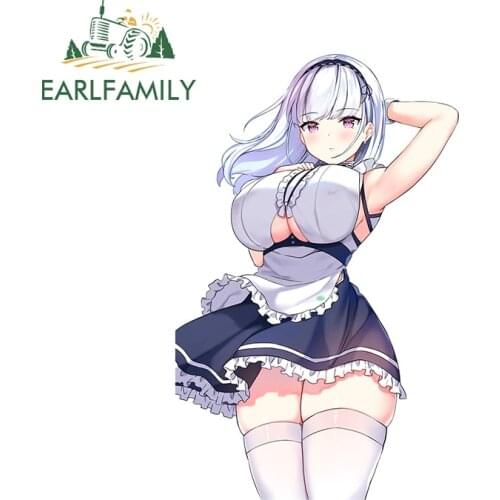 EARLFAMILY 13cm x 8.5cm For Azur Lane Sexy Anime Girl Funny Car Stickers Waterproof Sunscreen Decal Refrigerator Car Styling