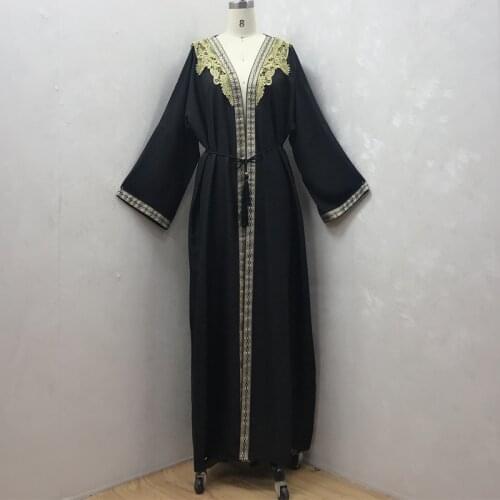 Abaya For Muslim Women Dress Kaftan Robe Trench Coats Femme Musulman Ensembles Abayas Hijab Caftan Dubai Turkey Islamic ClotF910