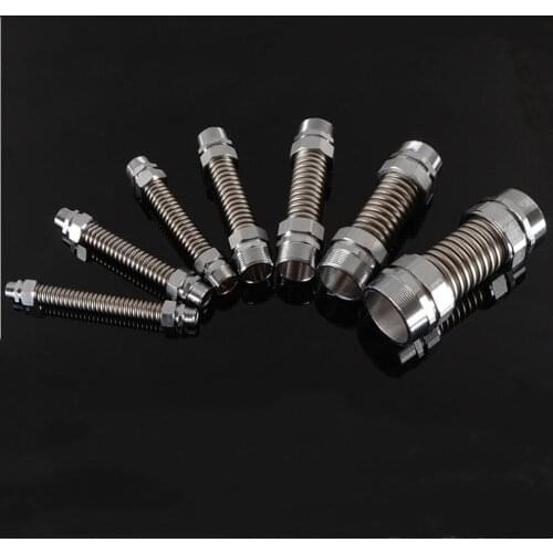 1/2" 3/4" 1" BSP 304 Stainless Steel Corrugated Pipe with Thickened Iron Head High Quality Metal Tubing Fittings