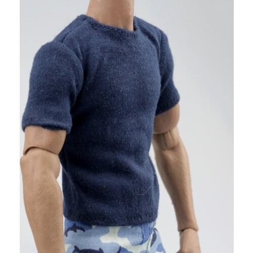 1/6 Soldier Male Blue T-shirt Camouflage Pants Model Navy Suit Spot for 12 inch Action Figures Body Model
