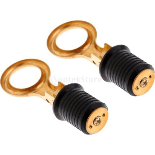 2 Pcs Fully Adjustable Brass Lock Handle Snap-Tite Bailer Hull Drain Plug 1'' Boat Plumbing Fittings