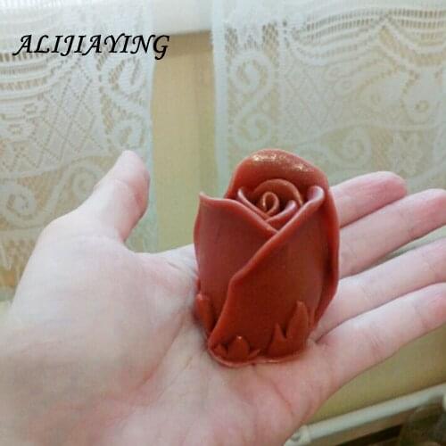 3D Rose Flower Form Cake Silicone Molds Valentines Day present Soap Fondant Moulds Kitchen Pastry Cake Decorating Tools D0785