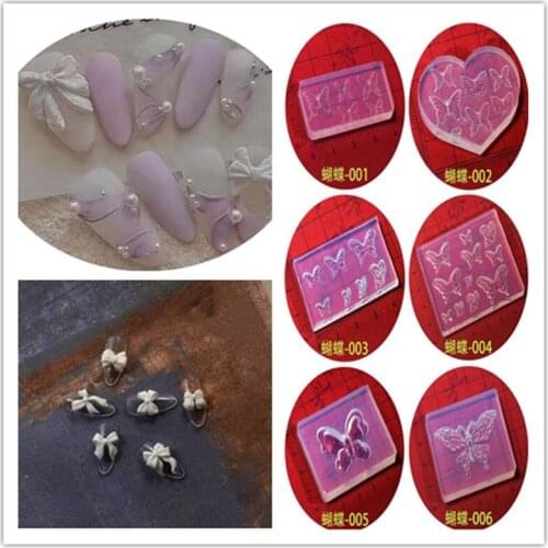 3D Carving Silicone Mold Nail Stamping Camellia/Shell/Bow Tie/Star Pattern DIY UV Gel Acrylic Crystal Nails Template 12 Style