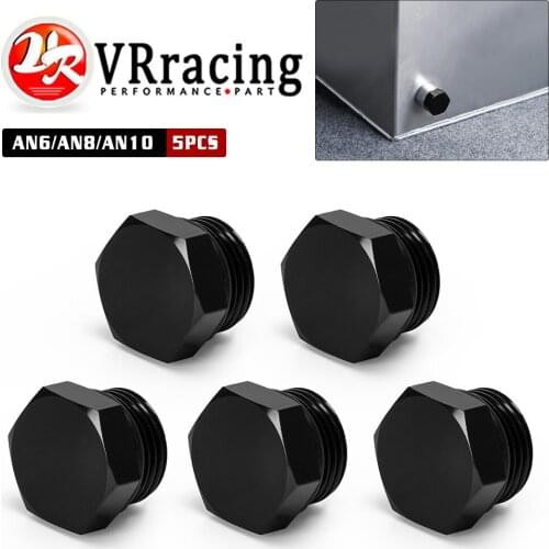 5 Pieces AN6 AN8 AN10 Male Block Off Cap Fitting Hex Head Plug With O-Ring Adapter Aluminum Alloy BL02