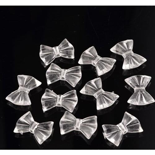 500g Transparent Acrylic Bowknot Beads Clear Beads For DIY Jewelry Making, 19x26x7mm, Hole: 3mm, about 300pcs/500g